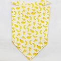 Dog bandana with yellow banana fruit pattern printed on cream cotton fabric - L / Pattern 12/Yellow Banana