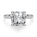 Luxurious S925 silver ring featuring a large cushion-cut D-color moissanite stone - US 5 / Cushion Cut (3.5 Carat)
