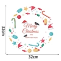 Christmas wreath wall sticker 32x32cm with Merry Christmas and Happy New Year text - Style F/32*32CM