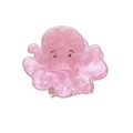 Pink translucent octopus hair claw clip with pearlescent marble texture for women - Pink Octopus
