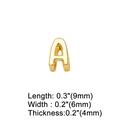 Gold plated 26 English letter A pendant necklace charm with 9mm length for DIY jewelry - Letter A