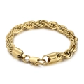 Elegante bracciale a catena ritorta placcato oro 18 carati con chiusura a moschettone - 200*8mm(KB158010-Z) / Oro