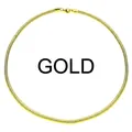 Collar de cadena de serpiente plana de acero inoxidable chapado en oro 18K con cierre de langosta - Dorado / Ancho 3mm-Longitud 40cm