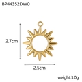 Detail view of gold sun pendant with dimensions 2.7cm by 2.5cm and 3.0g weight info - BP44352DW0-Gold Sun Face