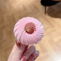 Pink velvet bird nest hair ring for buns with a textured matte finish expandable design - Velvet Light Pink