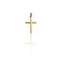 Polished 24k gold-plated stainless steel cross pendant in retro minimalist style - DZ03 (Cross) / Gold