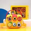 Bolso bandolera de silicona amarillo para niños con insignias y caja de regalo - Amarillo