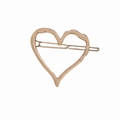 Unregelmäßige hohle Herz Haarspange in Roségold mit minimalistischen organischen Linien - Goldener Stil (E7308)