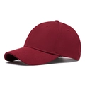 Gorra de béisbol granate de seis paneles con visera curva y acabado texturizado - Rojo