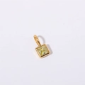 Gold stainless steel square pendant with yellow faceted birthstone on white background - August Birthstone Pendant