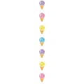 Colorful summer party banner featuring seven vibrant paper ice cream cone hanging decorations - Ice Cream Decoration (7pcs/string)