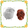Silicone mold with skull design for DIY resin crafts, see-no-evil pose, 8.7cm height - See No Evil / Covering Eyes Skull
