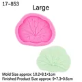 Large pink leaf vein silicone mold for cake decorating with dimensions 10.2x8.1x1cm - Large / Pink