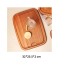 Rectangular ebony wood tray 32x23.5x2 cm with natural grain and spill-proof edges - Select Rectangular Tray 32*23.5*2cm