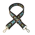 Ethnic style adjustable wide shoulder strap with multi-color geometric woven pattern - Style #34