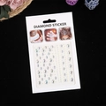 Adesivi per viso con strass a goccia e perle su scheda bianca di presentazione - Stile Diamanti a Goccia d'Acqua Bianchi Misti (2)