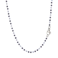 Bohemian stainless steel chain with dark and light blue enamel beads and lobster clasp - Light Blue + Dark Blue