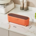 Orange wall-mounted plastic chopsticks holder with drainage and dimensions 27x10x8.5cm - Countertop Style / Vibrant Orange