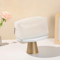White floral mesh makeup bag with zipper closure and breathable large capacity - White Flower Pendant Style