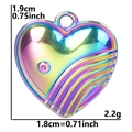 Rainbow heart pendant detail showing dimensions 1.9x1.8cm and 2.2g weight on white back - Pendant / Rainbow