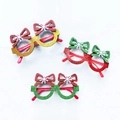 Pack de 3 gafas navideñas de purpurina con lazos y decoraciones de copos nieve - Gafas Decorativas de Lazo y Copo de Nieve