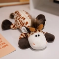 Astuccio a giraffa in peluche con macchie marroni e cerniera per cancelleria bimbi - Giraffa