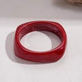 Macro shot of irregular deep red resin bangle with white marble smoke texture - Dark Red Smoky Marble Rounded Square (5#)