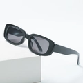 Retro small square sunglasses for women with thick black frames and dark lenses - Transparent Yellow Frame Yellow Lens