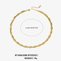Golden stainless steel woven snake chain necklace with 14K stamp and adjustable clasp - Gold X-Shape Pendant Necklace