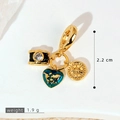 Gold travel charm with camera, enamel globe heart and compass in 925 silver - Gold Camera Globe Compass Style (SMP53392)