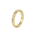 Bague minimaliste plaquée or 18 carats avec trois pierres rondes en oxyde de zirconium - US 6 / Doré