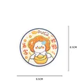 Cartoon duck wood pulp dish sponge with gold ingot and lucky motifs in circular shape - Wealthy Duck