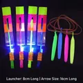 Blue LED slingshot arrow toy set with four pieces for nighttime outdoor activities - Large Straight Handle (Blue Light)