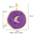 Ciondolo a luna in smalto viola dorato con dimensioni 20x15mm e specifiche tecniche - Luna / Viola
