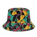 Breathable bucket hat with colorful shark print pattern for outdoor sun protection - M (56-58cm) / Blue Shark Pattern (M157)