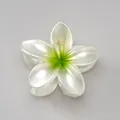 Pearlescent white and green gradient plumeria flower hair claw clip for elegant styling - Pearlescent Green [6cm Medium]