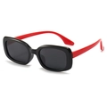 Kids polarized sunglasses with black frame and red silicone legs on white background - Black Frame Red Leg