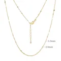 14k gold plated necklace with 2.5mm sequins, 46+4cm chain with lobster clasp - Gold S-0025 (50cm)