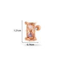Roségoldener Sanduhr-Ohrstecker mit rosa und lila Zirkonien und Maßen 1,21x0,74 cm - 6# Sanduhr Form - Roségold