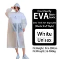 Impermeabile spesso riutilizzabile in EVA bianco traslucido con cappuccio per adulti - Taglia unica / Bianco Ispessito (Adulto Stile polsino elastico)