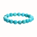 10mm natural sky blue turquoise bead bracelet with unique black vein textures - 10mm Blue Turquoise