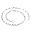 Polished silver stainless steel pig nose chain necklace with lobster clasp closure - 45cm/6mm Wide / Silver (KN228685-Z)