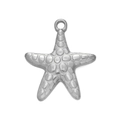 Silver stainless steel starfish pendant with textured surface for DIY jewelry making - 520# Large Starfish Pendant Only / 19.5*23mm (2 Pieces/Pack) / Steel