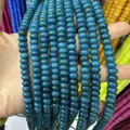 Strands of deep blue natural abacus stone beads with polished mineral texture - 19 / 5*8mm (approx. 73 pcs/strand)