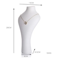 White resin bust jewelry display stand for necklaces and earrings with dimensions - Large Neck Model (17)