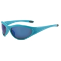 Sky blue Y2K sporty wrap sunglasses with dark lenses for cycling and outdoor running - Blue Frame Blue Lens