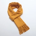 Ginger yellow long cashmere-like scarf with fine fringe tassels for winter warmth - Ginger Yellow