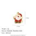 18K gold plated stainless steel Santa Claus enamel charm for Christmas jewelry - Santa Claus