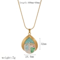 Detail showing shell pendant dimensions 32x24.4mm with ocean jellyfish and pearl inlay - Jellyfish Shell Style (TN3515)