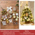 Gold and white 22-piece Christmas tree ornament set for 60cm trees with stars and snowflakes - Gold & White (22 Pieces)
